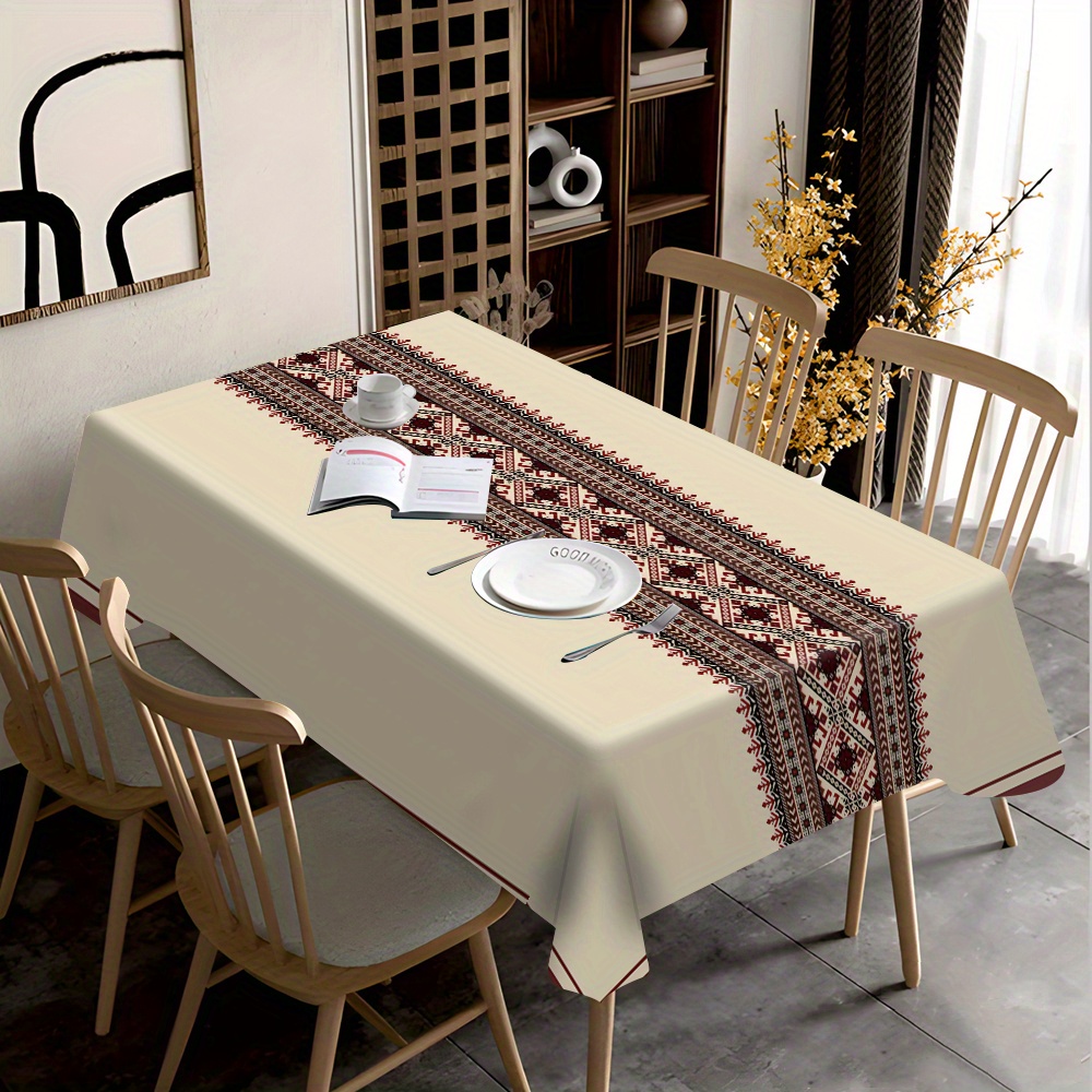 Desk Setup Background - Tovaglia con Stampa Etnica Geometrica su